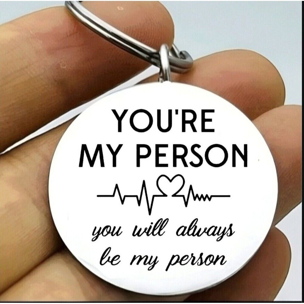 You're My Person Heart Beat Stainless Steel Keychain Lover Couple